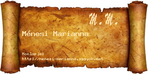 Ménesi Marianna névjegykártya